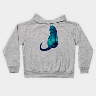 Cat by Night with Palms Kids Hoodie